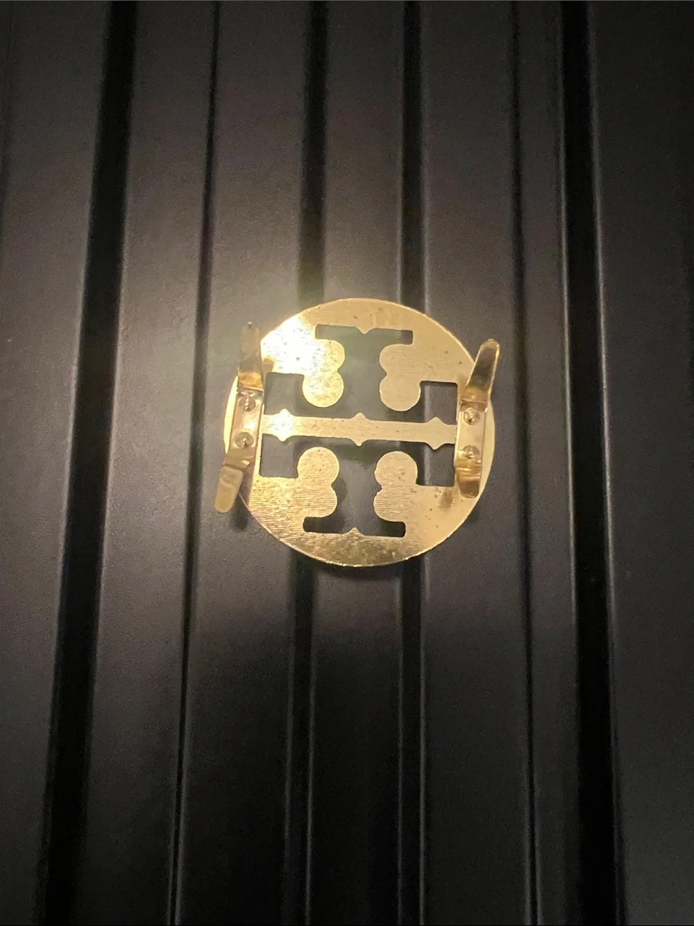 Tory Burch Gold and Black Circular Logo Emblem